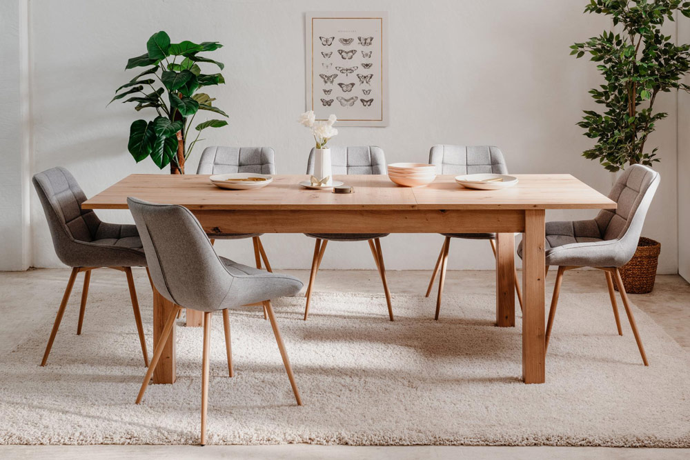 Funzionale Tavolo allungabile moderno finitura quercia 