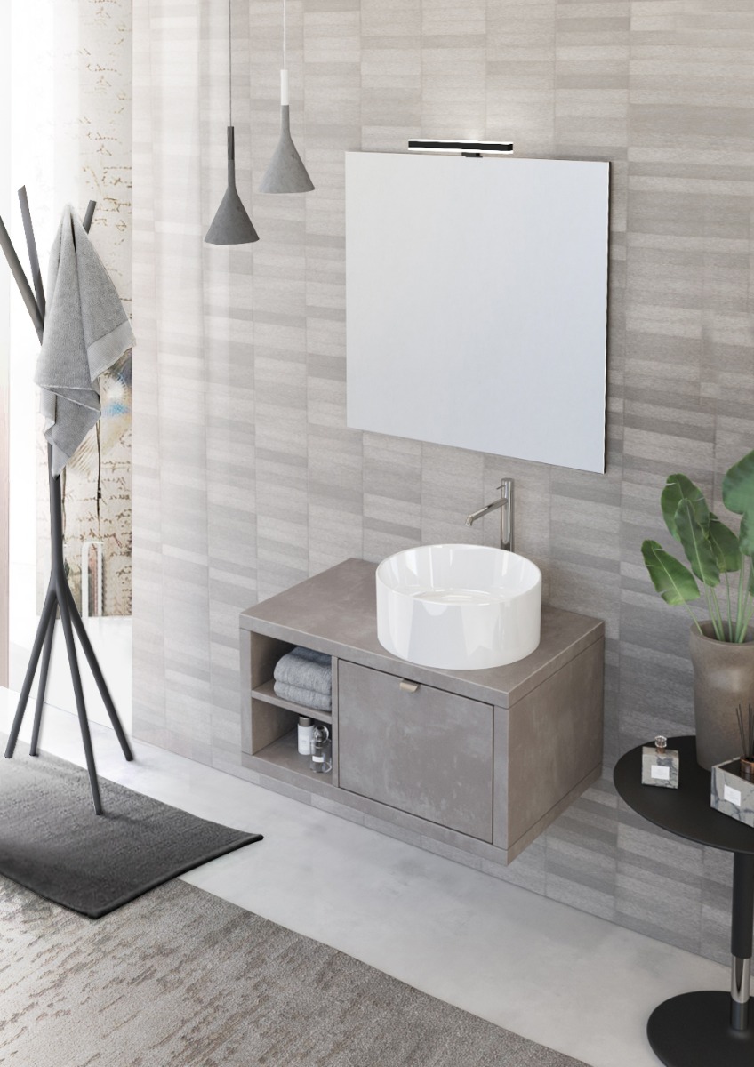 Mobile bagno con cassetto e ripiano L.80, Niagara 30