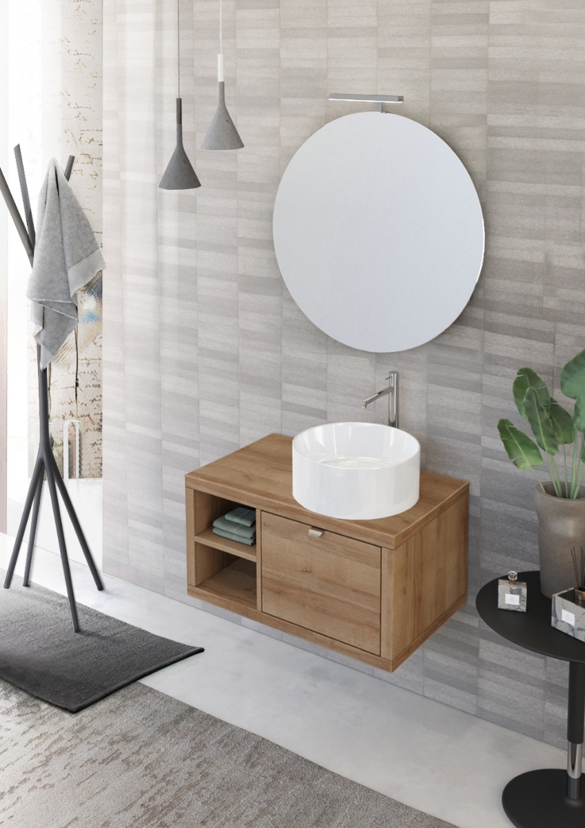 Mobile bagno con cassetto e ripiano L.80, Niagara 32