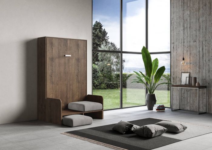 Pratico letto una piazza e mezza Slide, finitura Noce