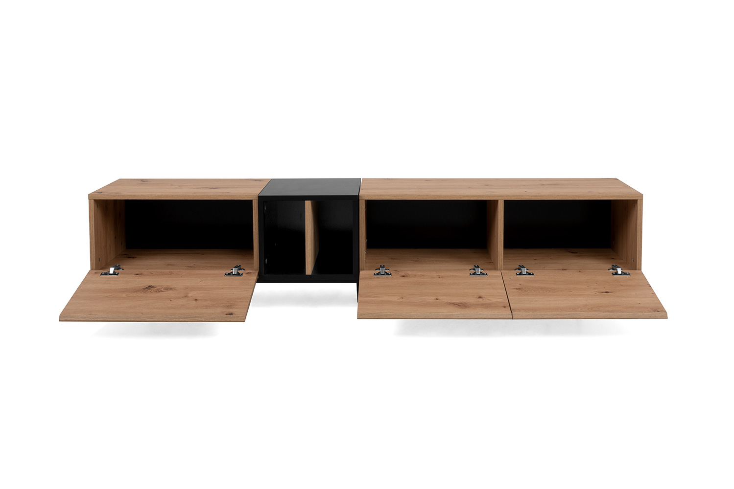 Mobili per Tv Glesborg, Nero carbone e Rovere