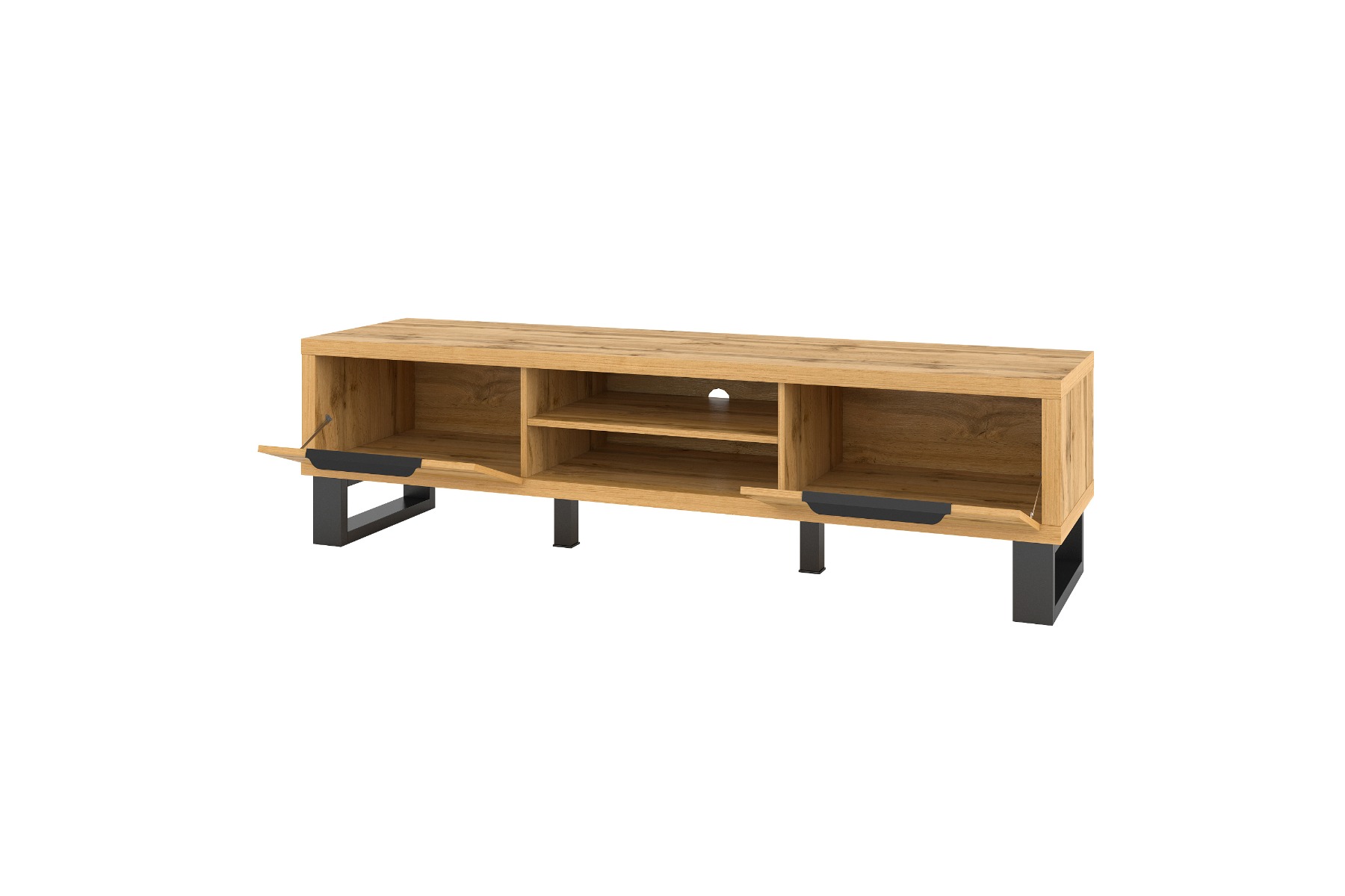 Porta TV grande L.180, finitura quercia composto da 2 ante ribalta 