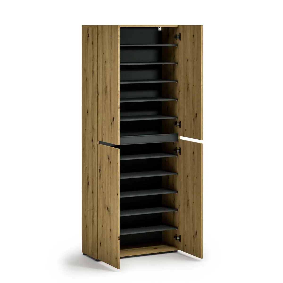 Scarpiera salvaspazio alta a 4 ante con 10 ripiani