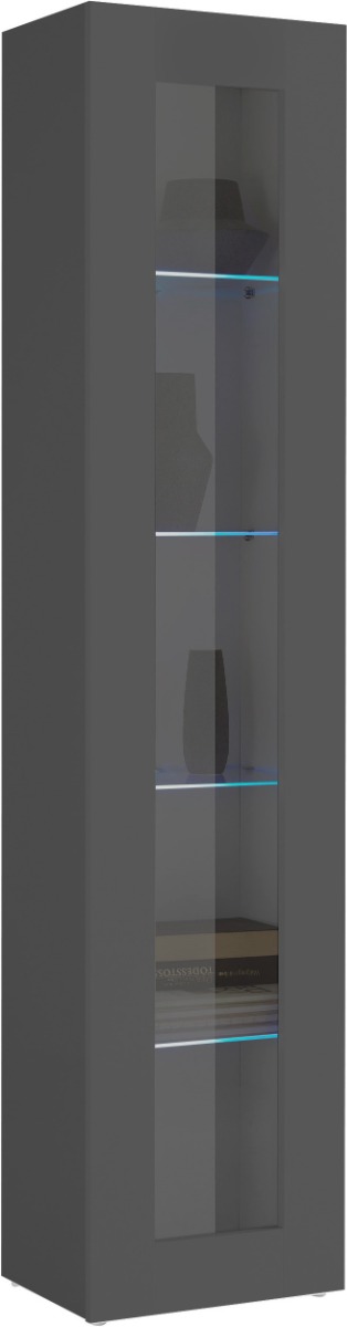 Vetrina sospesa di design con anta battente, finitura Antracite