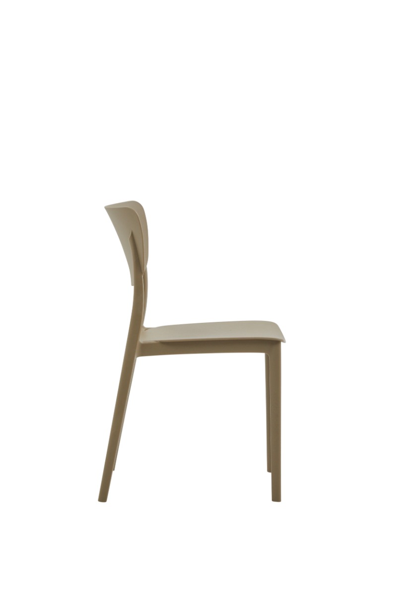 Sedia in polipropilene, colore tortora