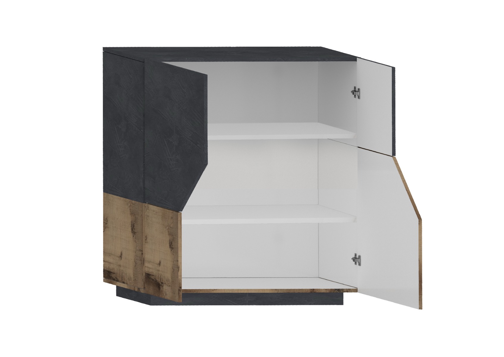 Conveniente Madia alta Ardesia e Pero L.100 cm, Made in Italy 