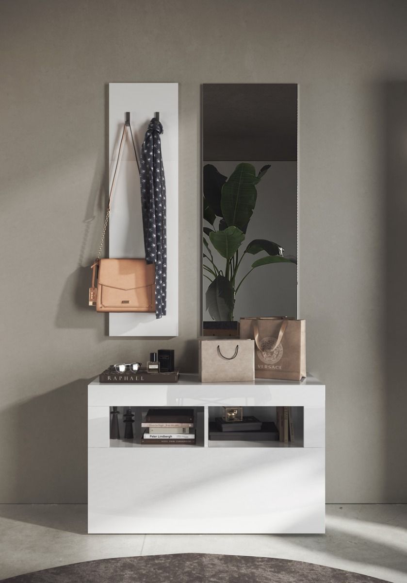 Innovativo Pannello appendiabiti da ingresso finitura Bianco lucido 