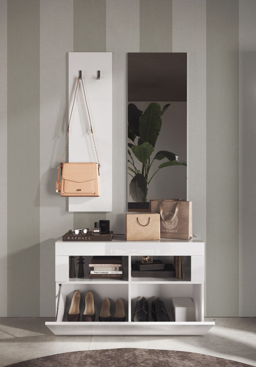 composizione mobili per ingresso bianchi