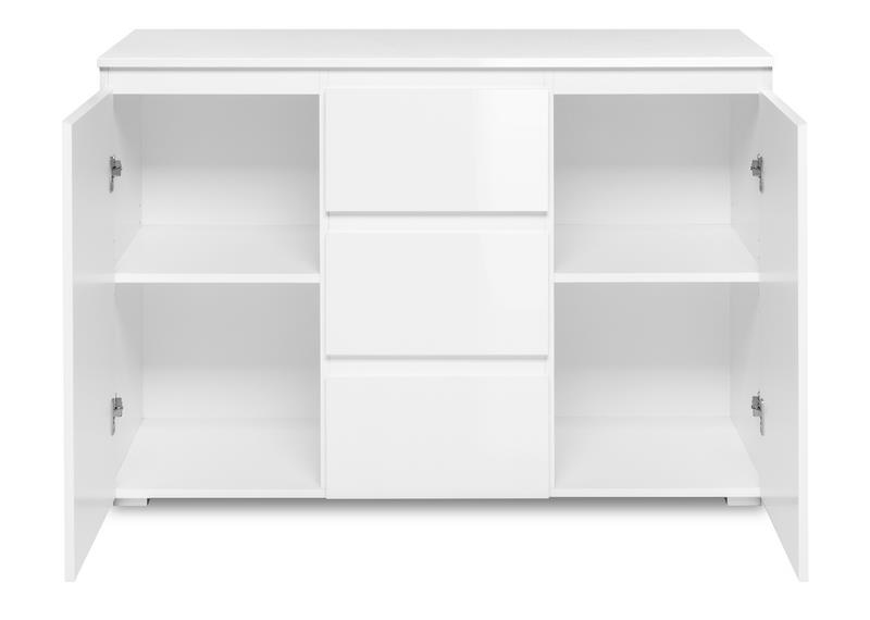 Madia salvaspazio 2 ante e 3 cassetti finitura Bianco lucido 