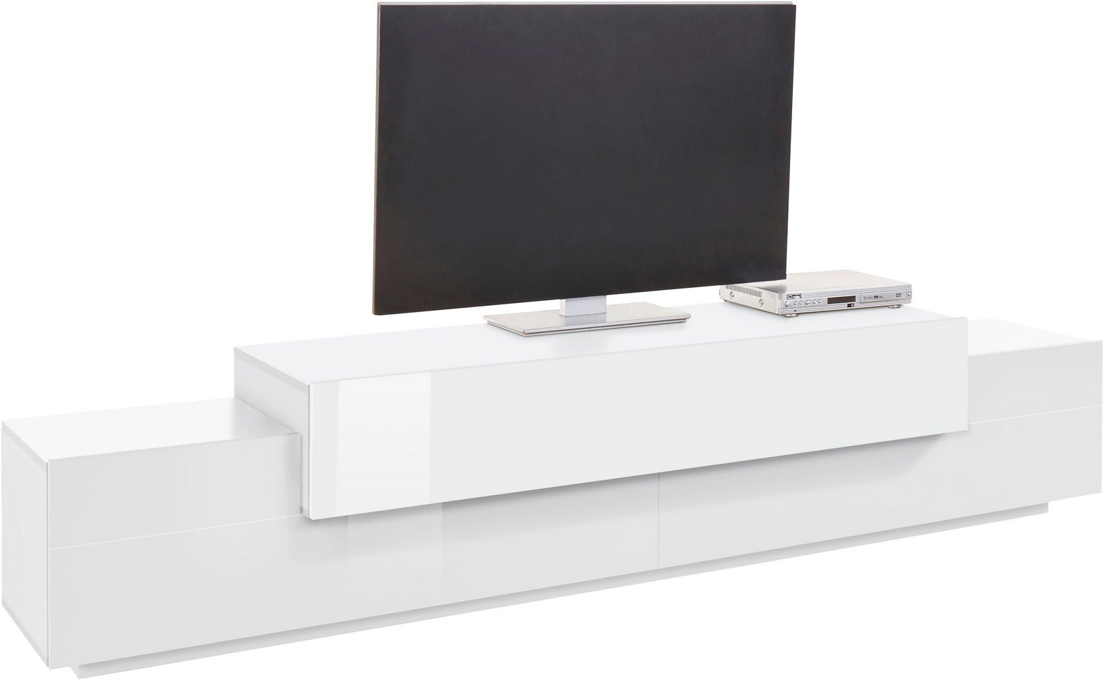 Innovativo Porta TV moderno L.240, colore Bianco
