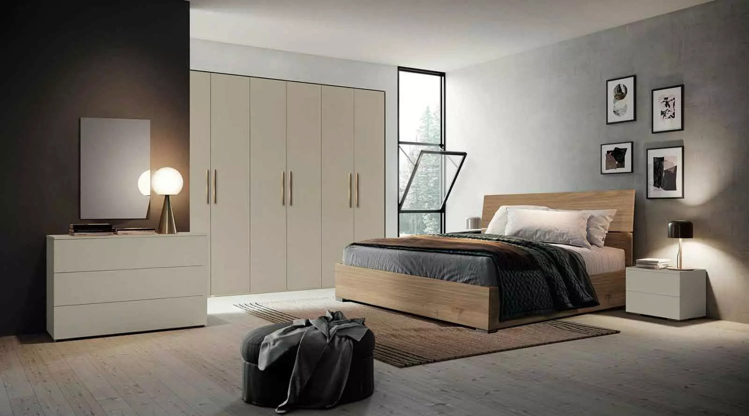 Nuovo Armadio battente a 6 ante, finitura Tortora 