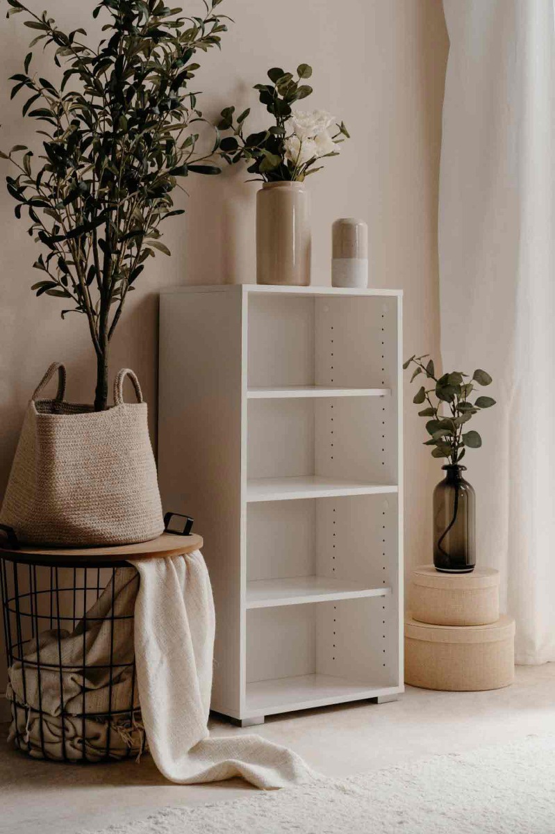 libreria bianca 3 ripiani