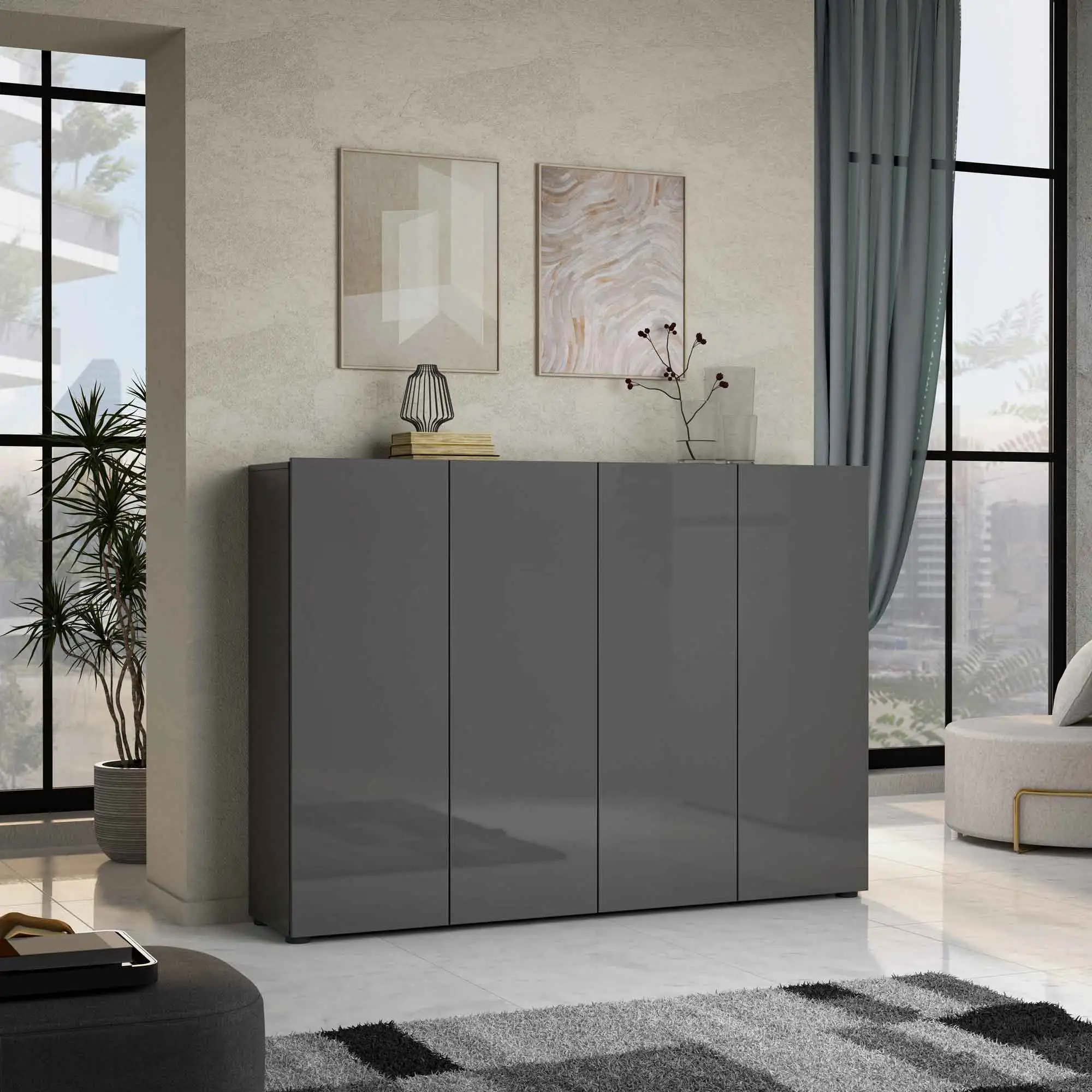 Scarpiera moderna 4 ante