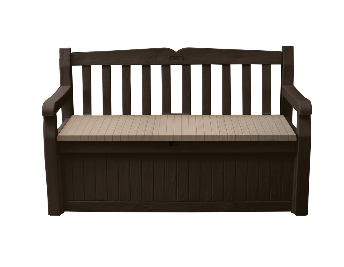 Panchina Tasso da esterni con contenitore, Marrone