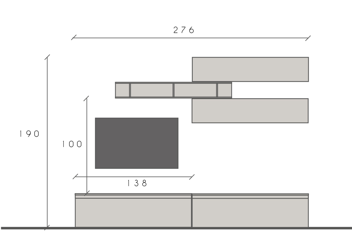 Porta TV parete moderna, Made in Italy