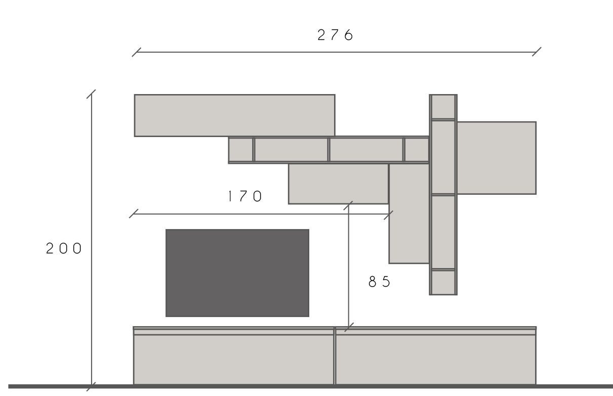 Parete attrezzata moderna, finitura Bronzo, Mercure e Argilla, Made in Italy