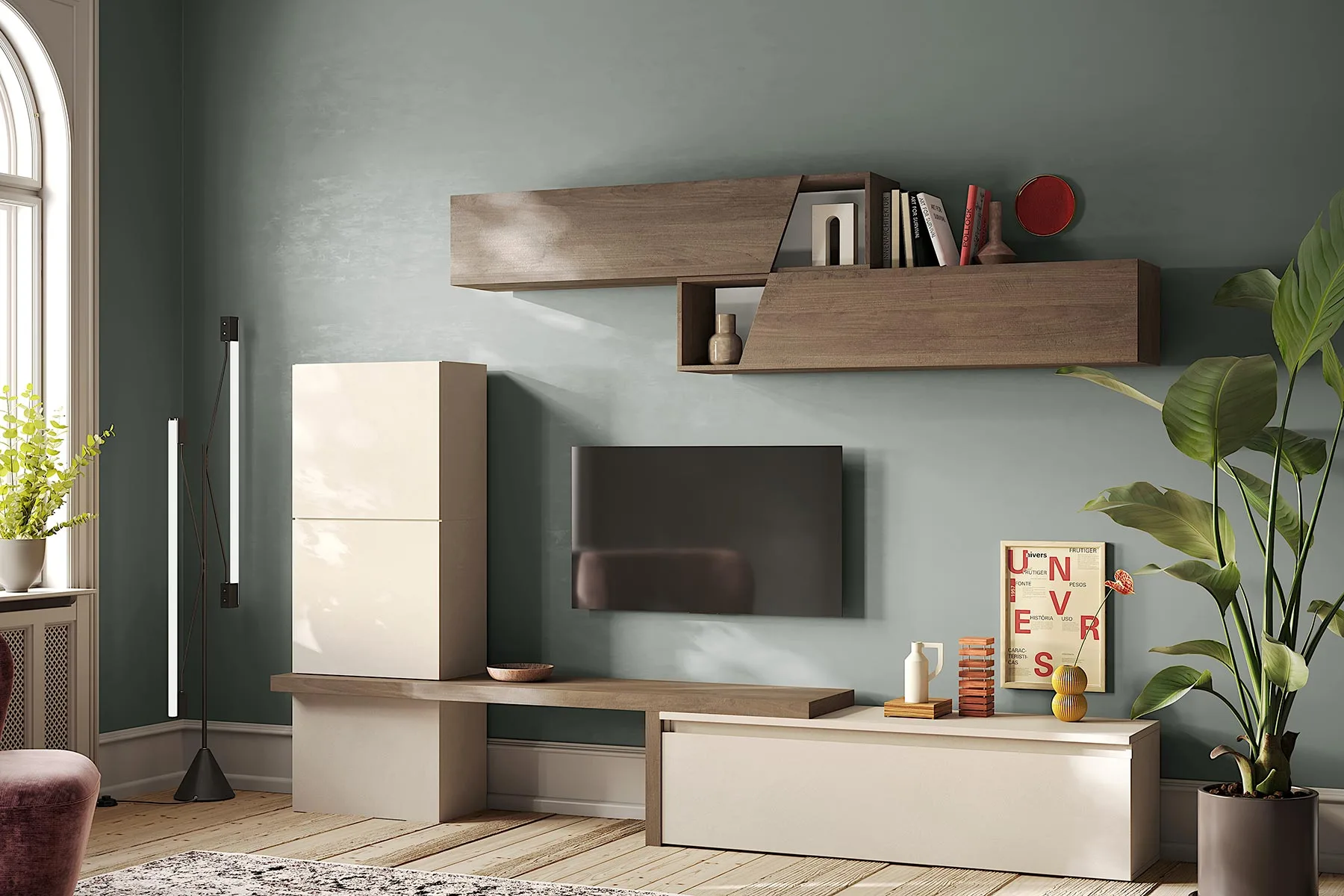 pareti con ante tagliate