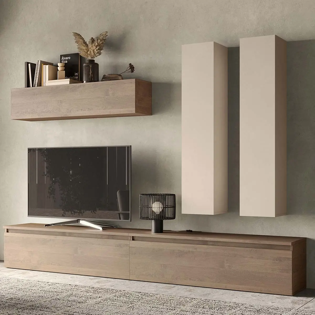 parete con cassettoni a terra