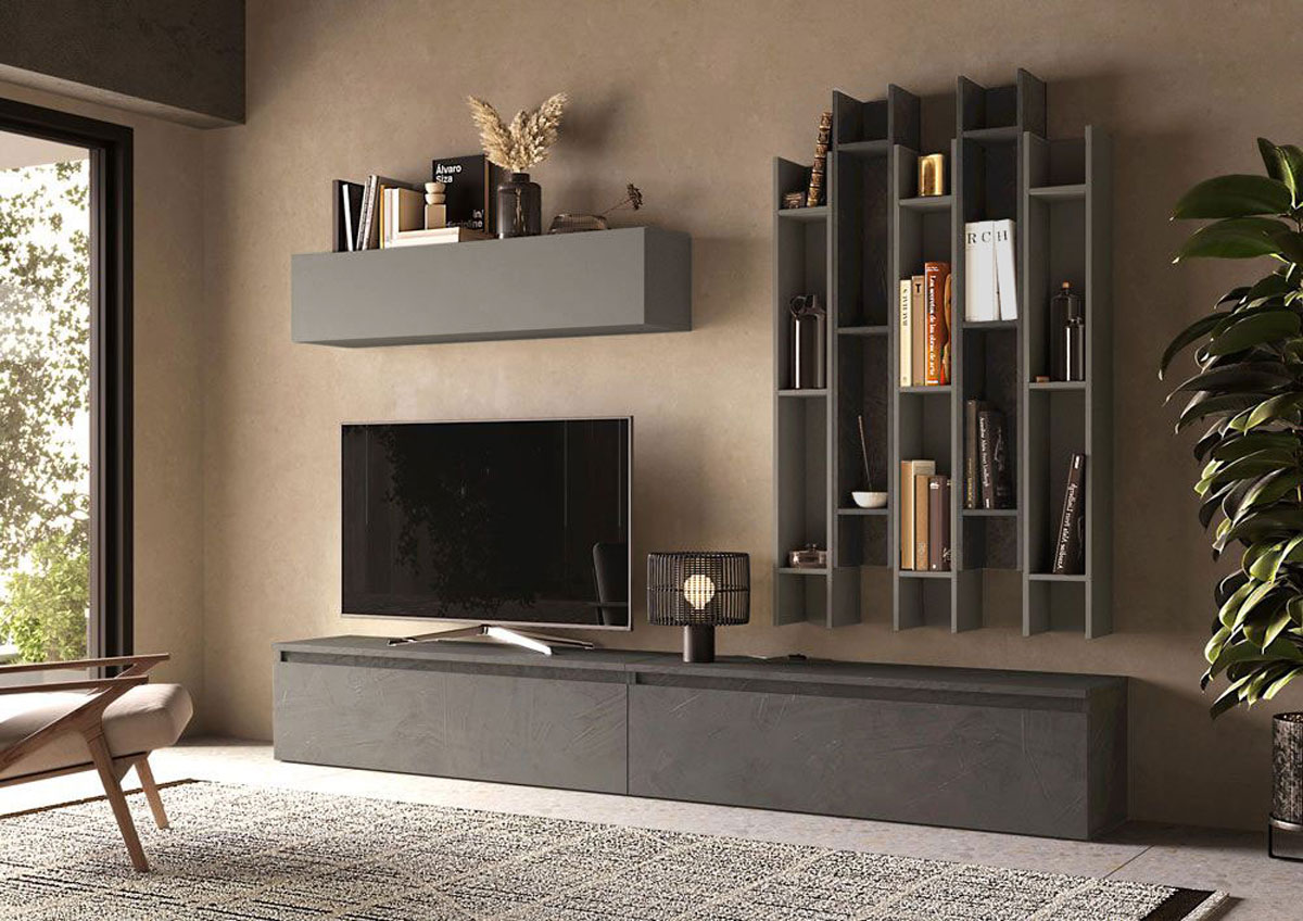 Parete attrezzata  Ardesia e Piombo