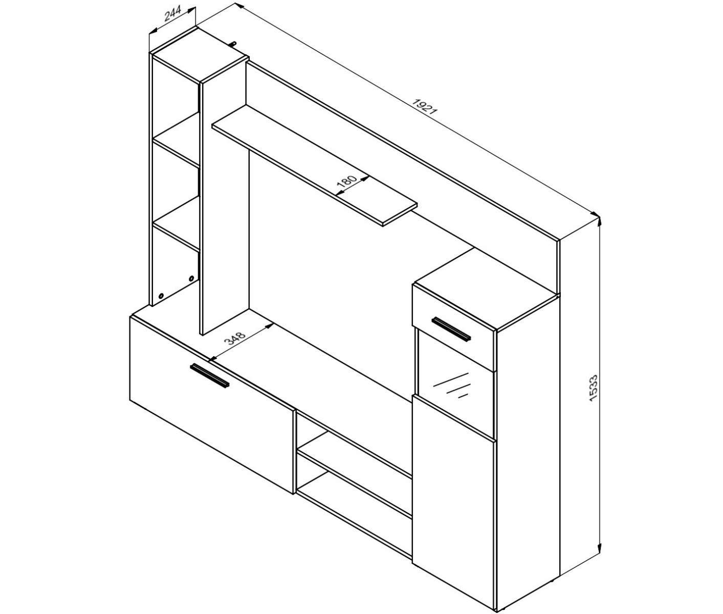 Offerte Black friday, Parete attrezzata 190 cm