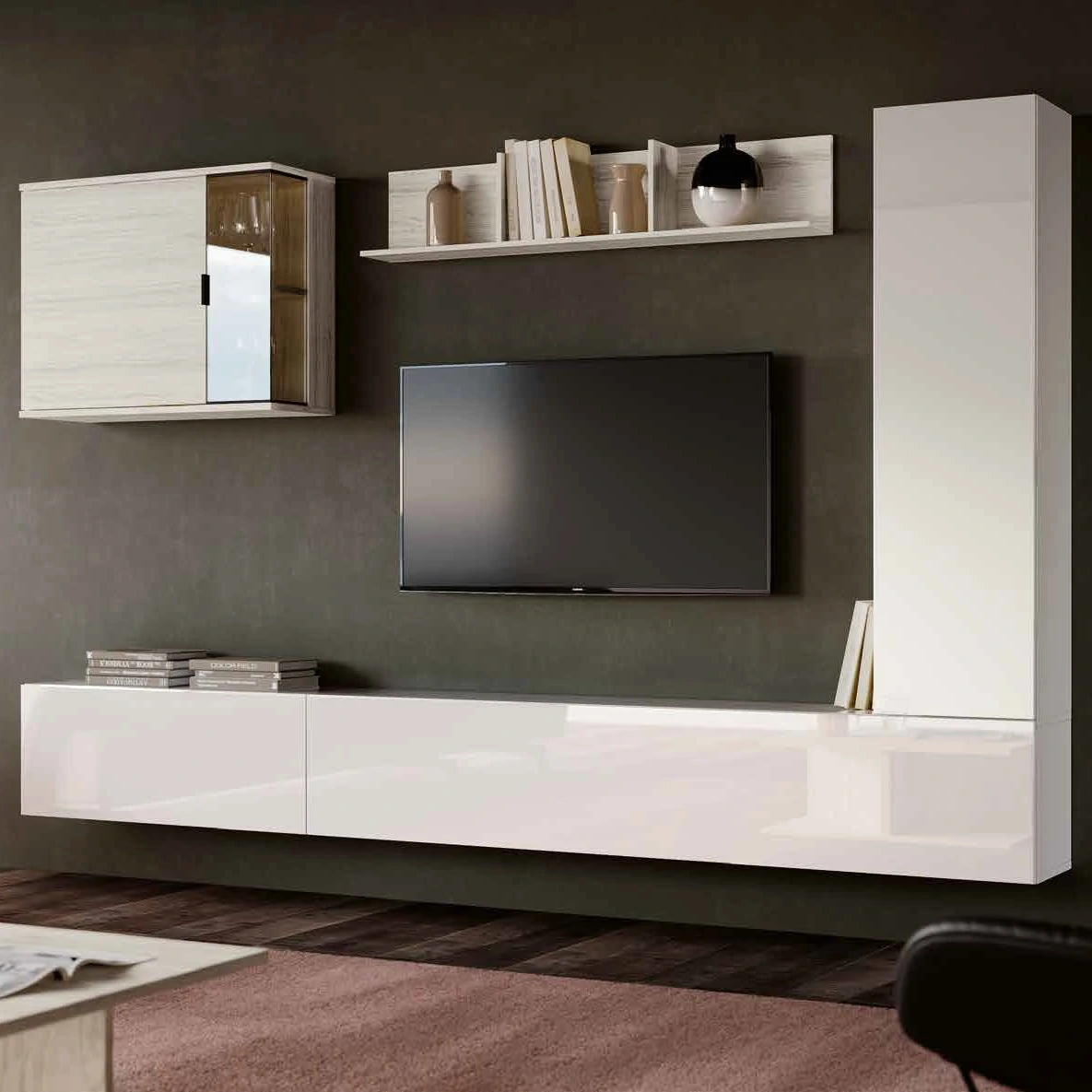 parete con pensili sospesi