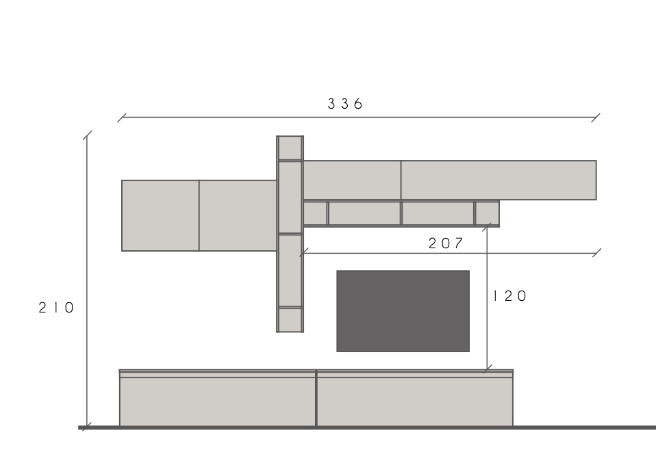 Soggiorno Gesso e Bianco Lucido 