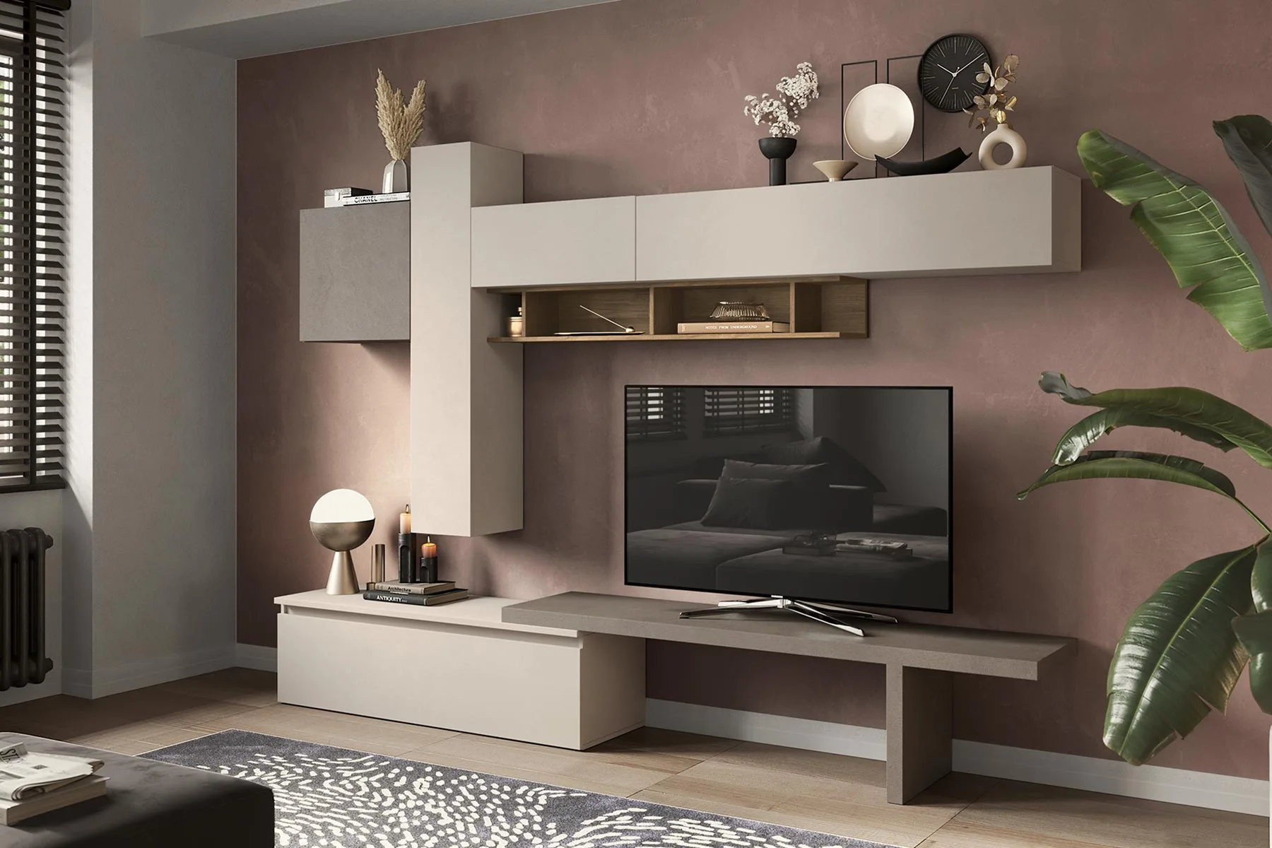 pareti con mensoloni a terra