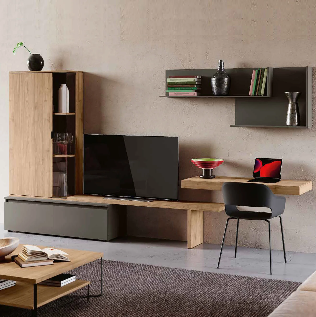 soggiorno con scrivania