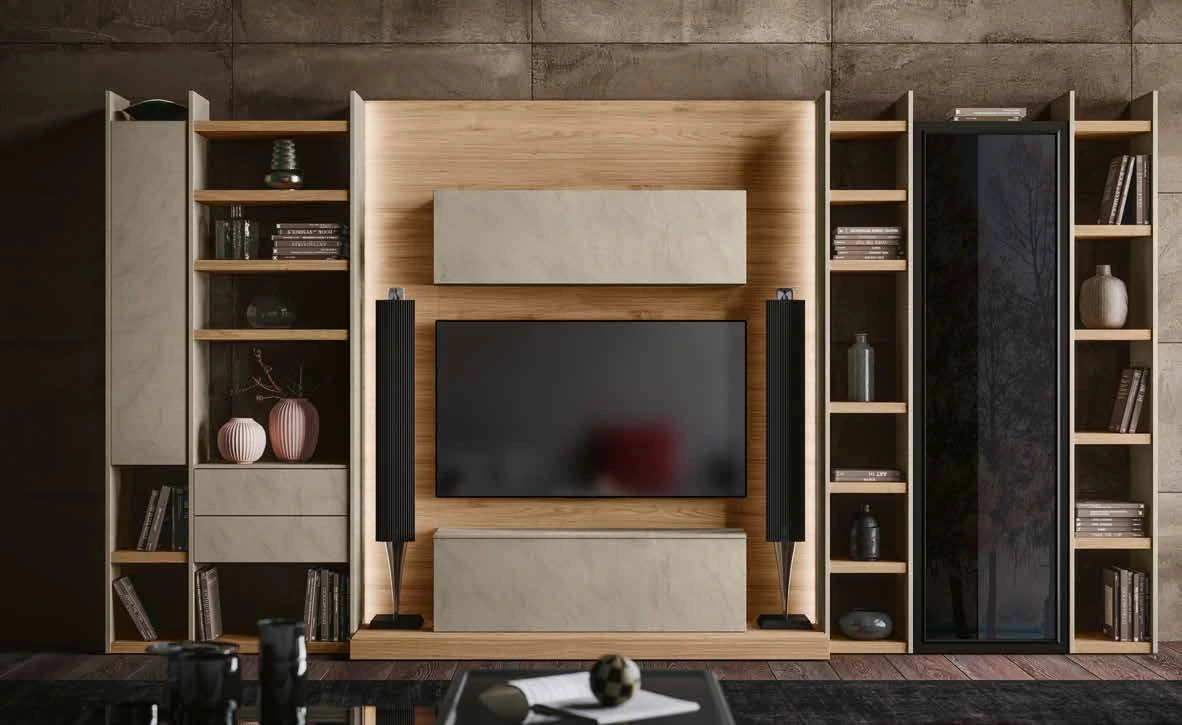 parete moderna con vetrina fumè