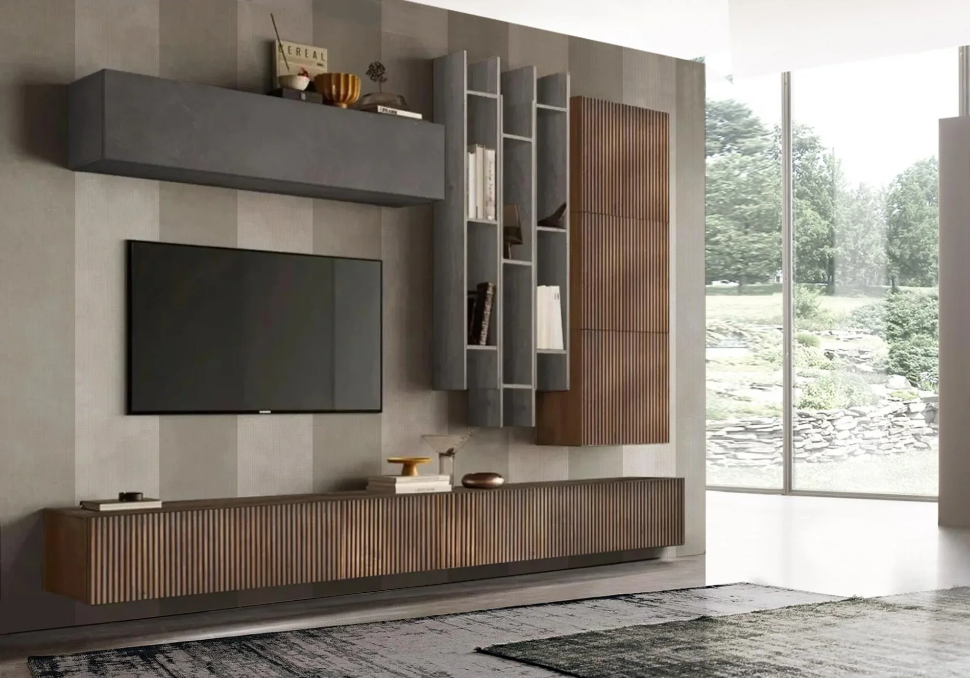 parete cannettata legno