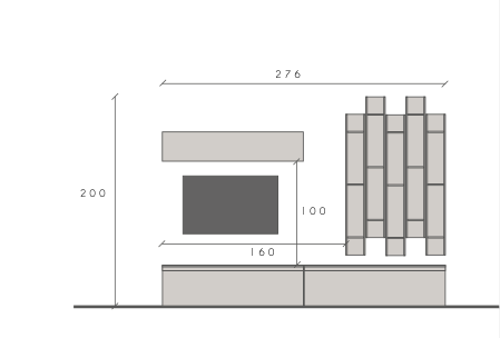 Parete attrezzata  Ardesia e Piombo