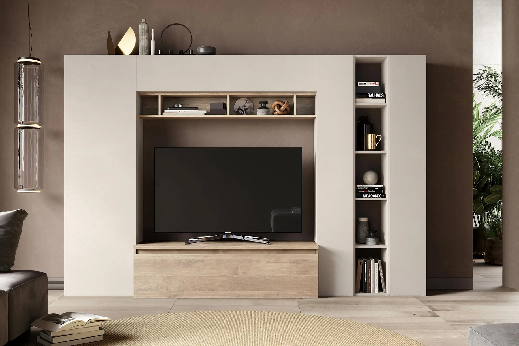 parete attrezzata con colonne