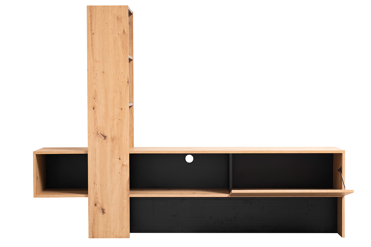 Parete attrezzata finitura Rovere e Nero
