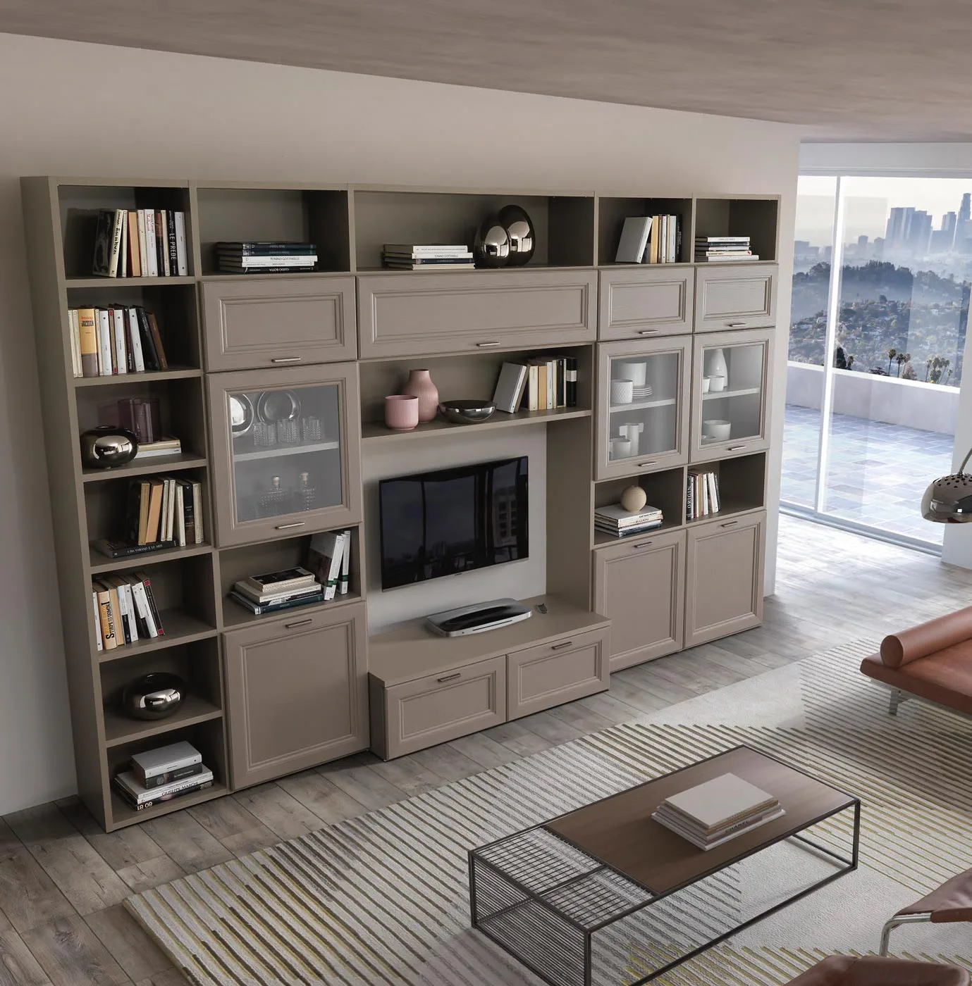 parete spazio tv contemporanea