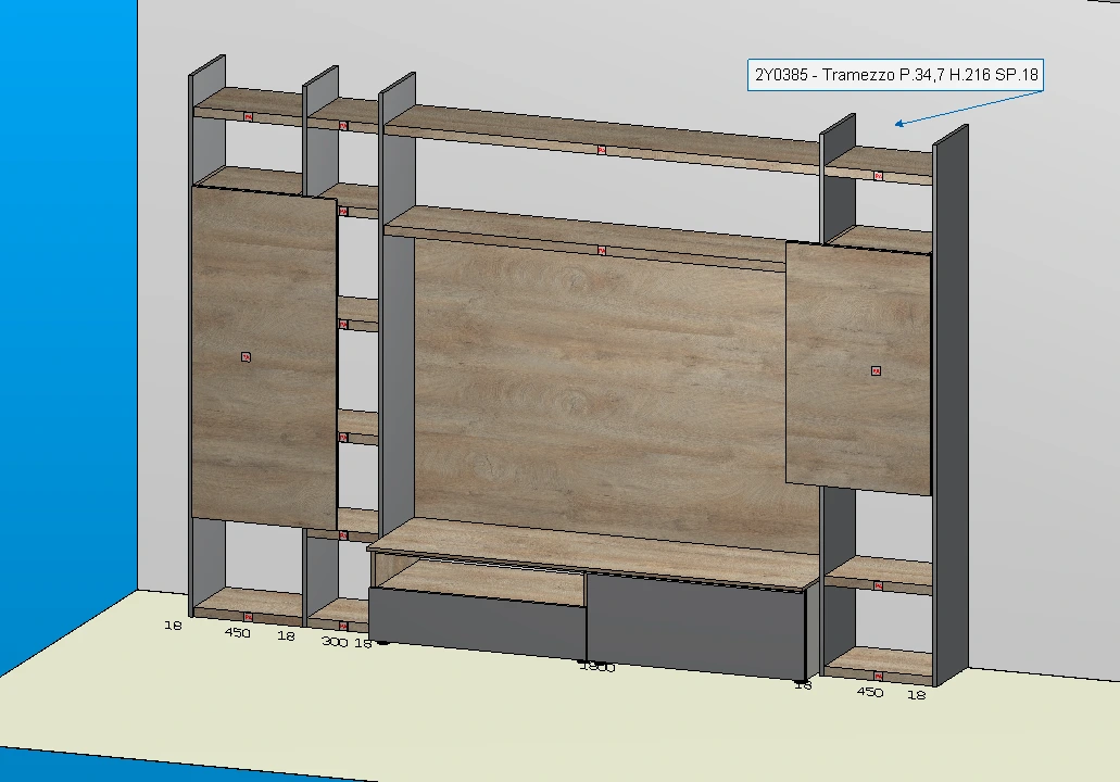 parete soggiorno moderno