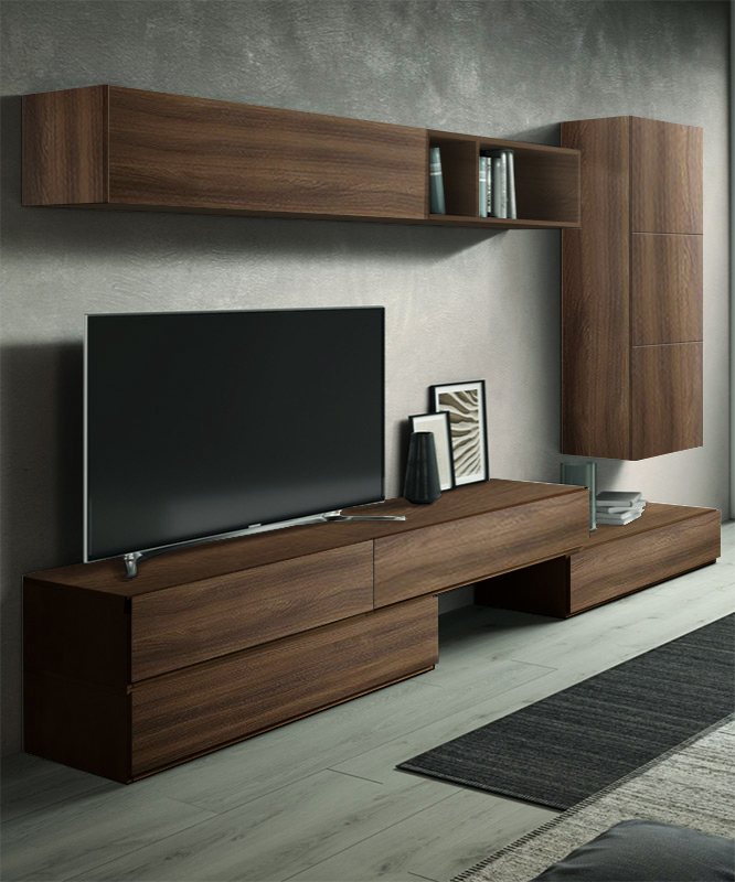 Parete attrezzata Kelt 9B in finitura Quercia brown 