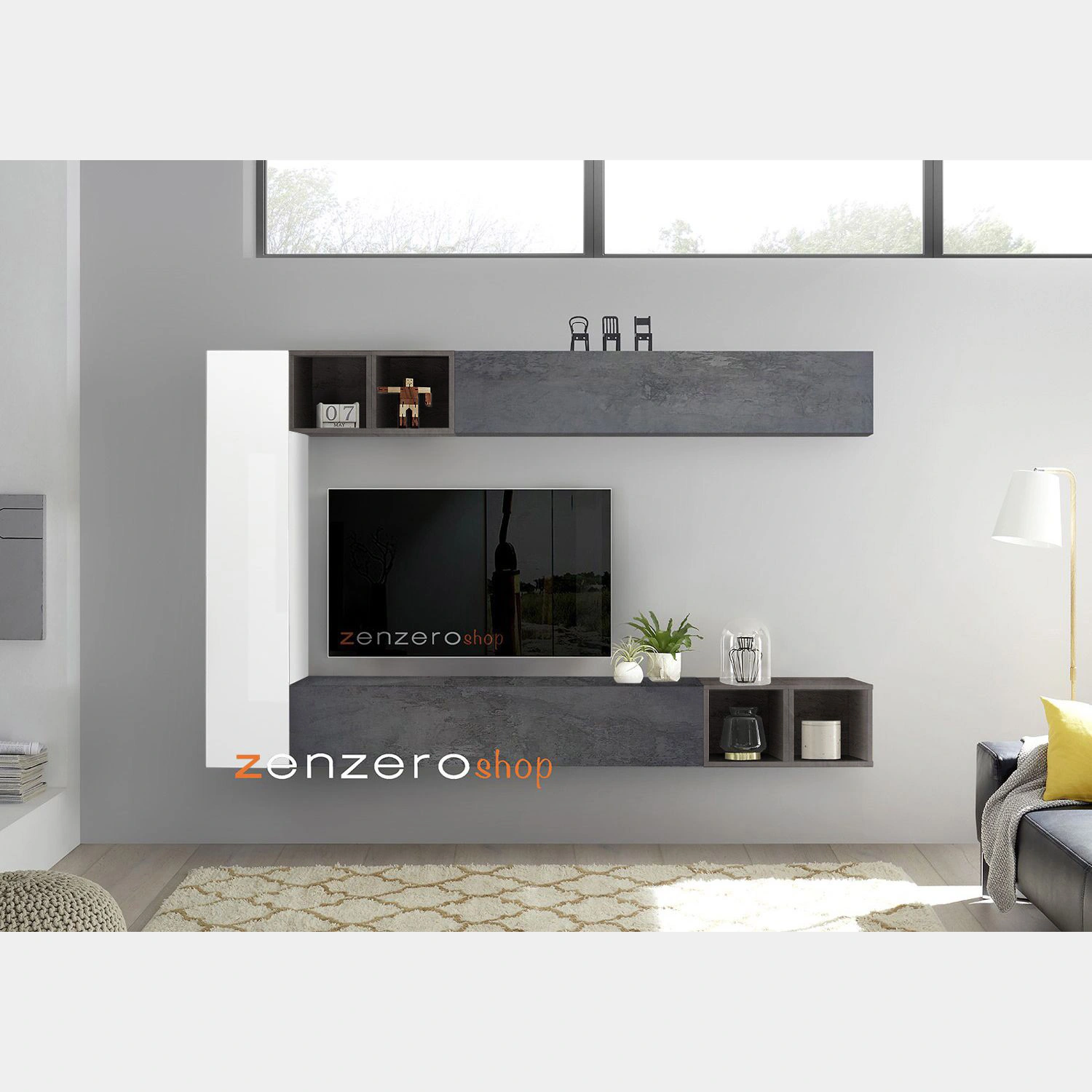 parete grigia componibile