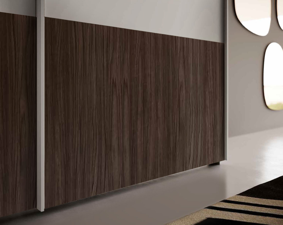 Armadio 2 ante scorrevoli, Noce Moro e Grigio Seta Zenzero Shop