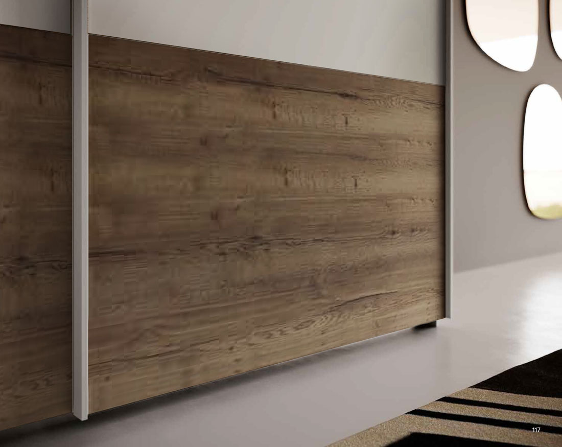 Armadio 2 ante scorrevoli, Rovere Tabacco e Grigio Seta