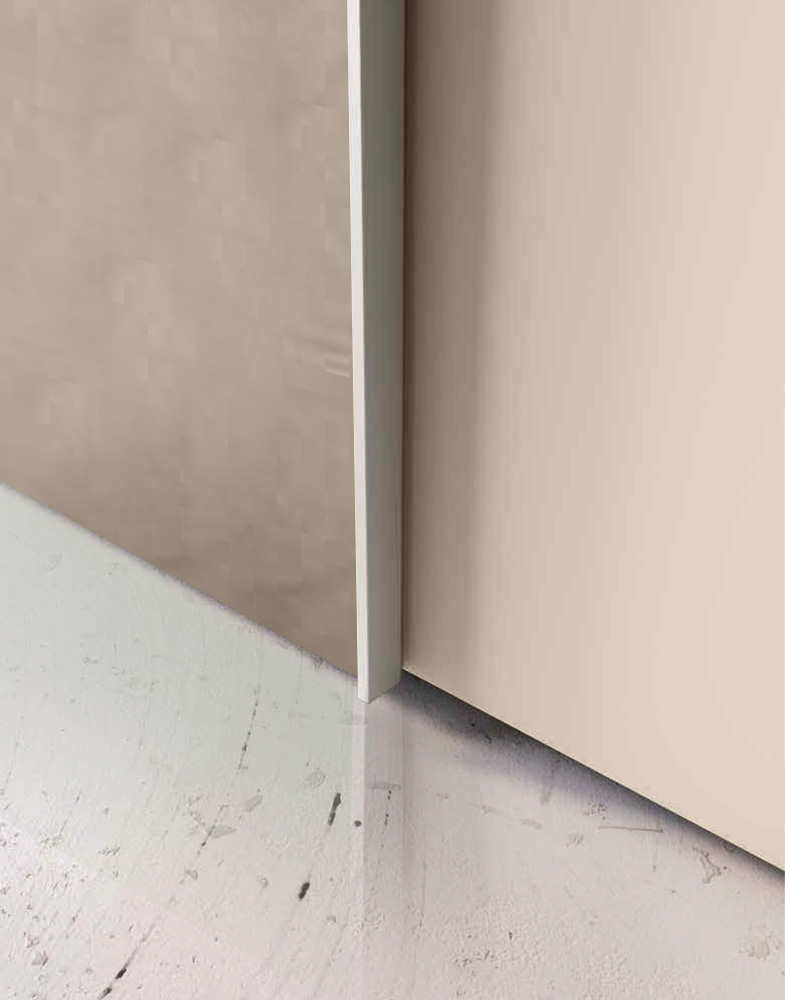 Armadio scorrevole a 3 ante, Noce Moro, Argilla e Orzo