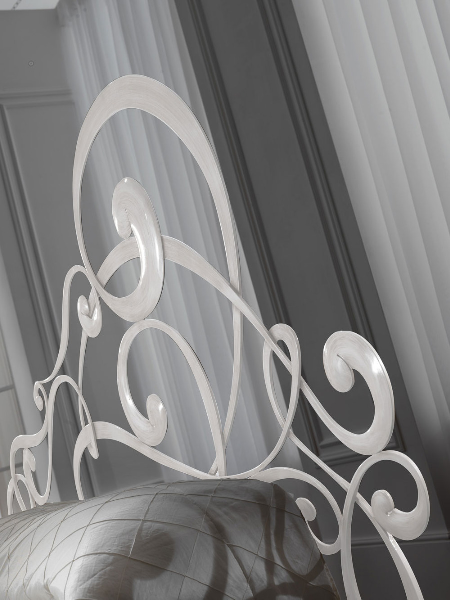 Letto in ferro matrimoniale, Marrone anticato Oro