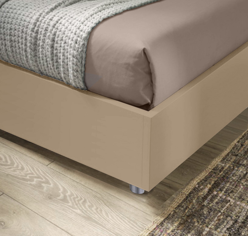 Letto matrimoniale sommier, finitura Nocciola