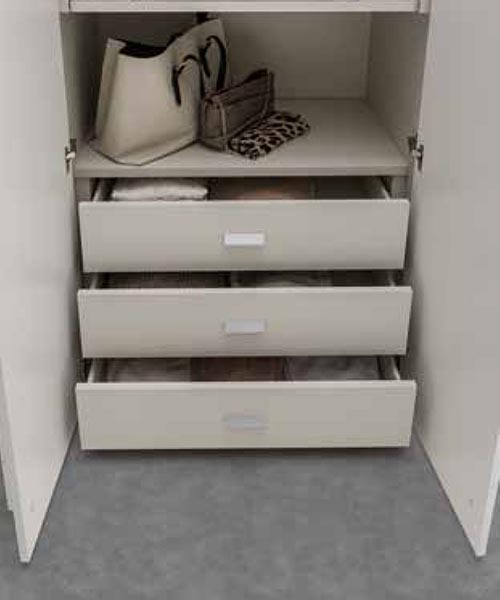 Armadio scorrevole 2 ante H.245 finitura Bianco opaco e Orzo Opaco