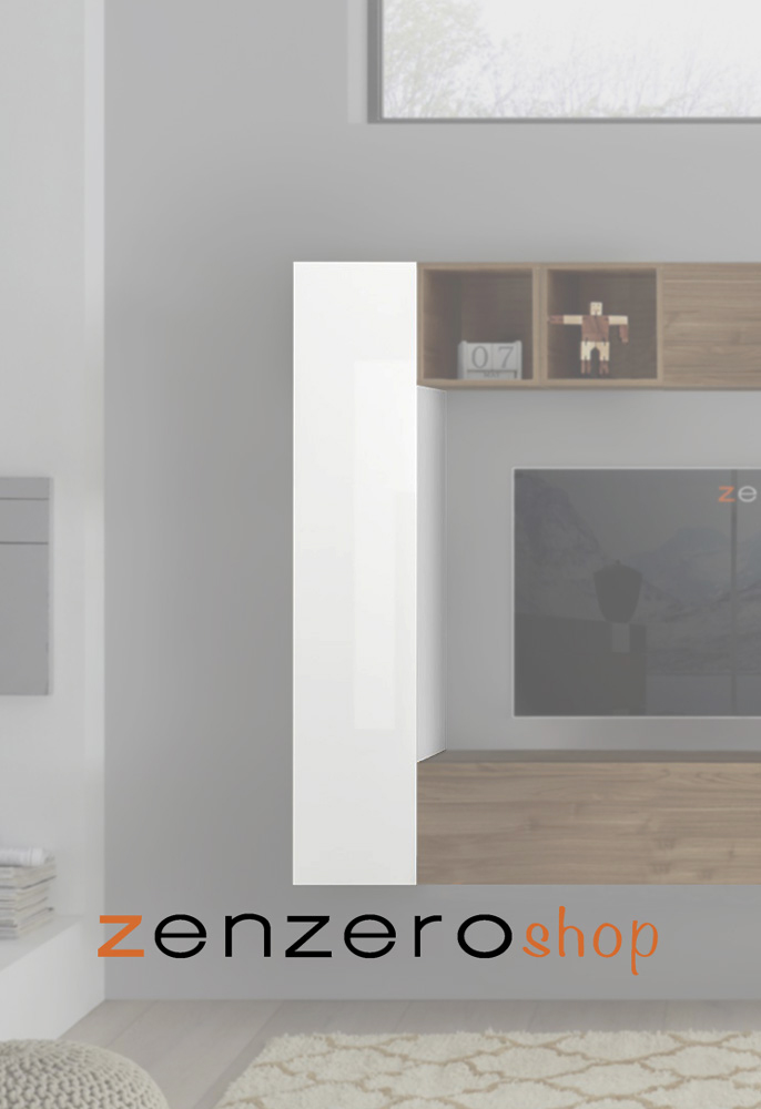 Pensile verticale di design, Bianco Lucido