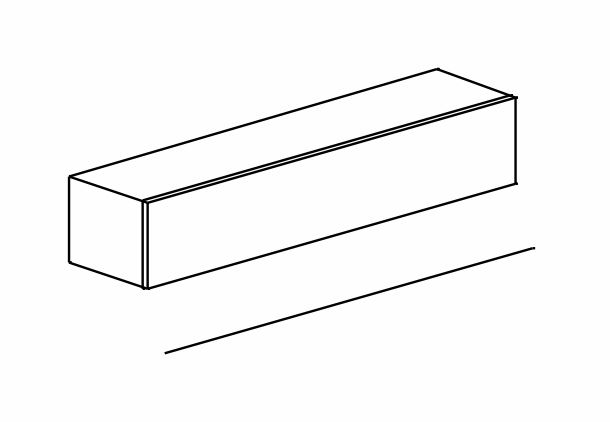 Elemento orizzontale ribalta/vasistas sospeso L.138 cm, disponibile in diverse finiture