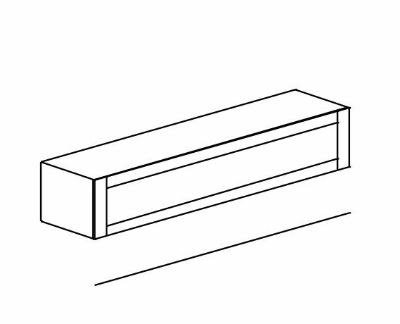 Conveniente Pensile orizzontale sospeso ribalta/vasistas, frontale con telaio