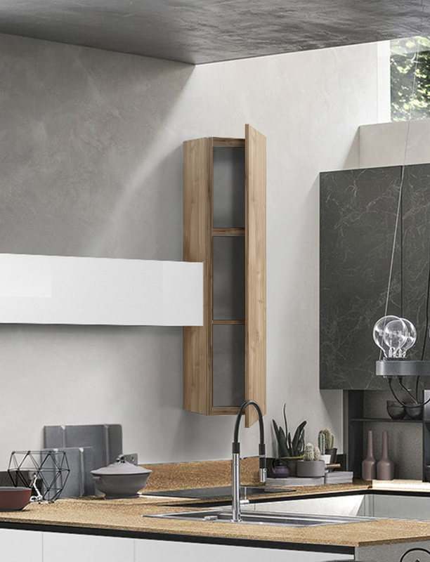 Pensile per cucina sospeso, Noce stelvio