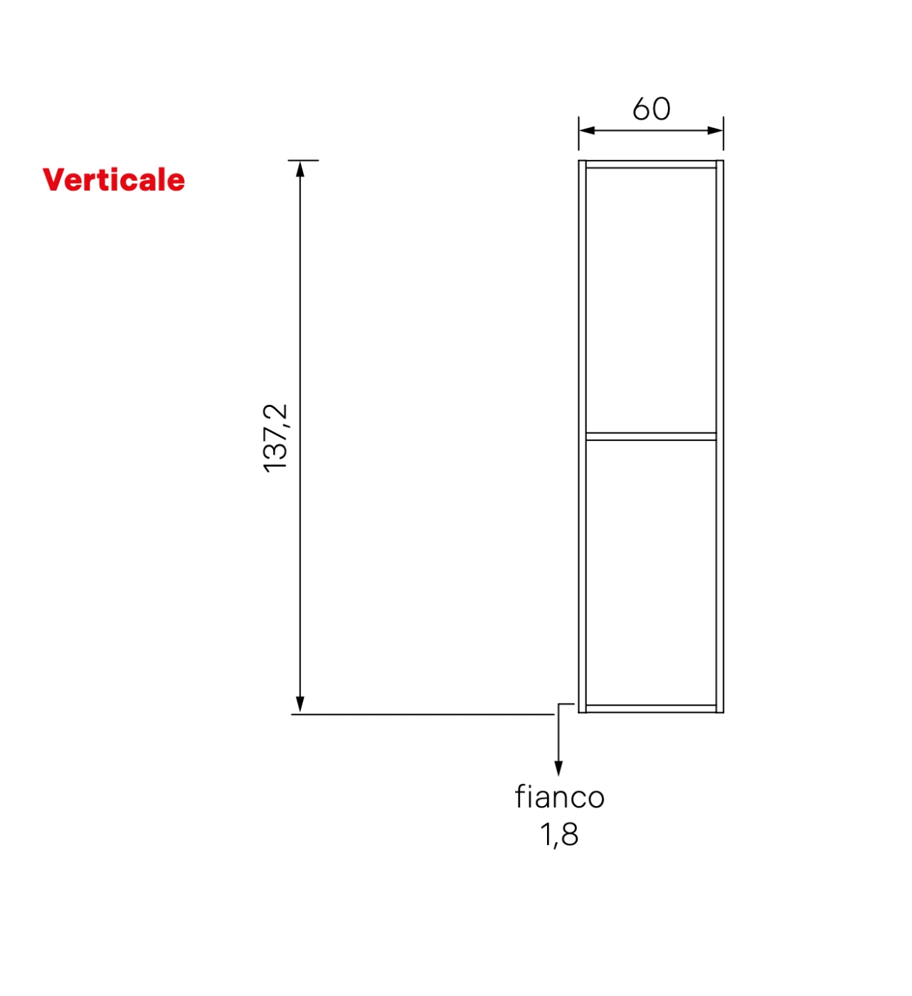 parete con pensili sospesi