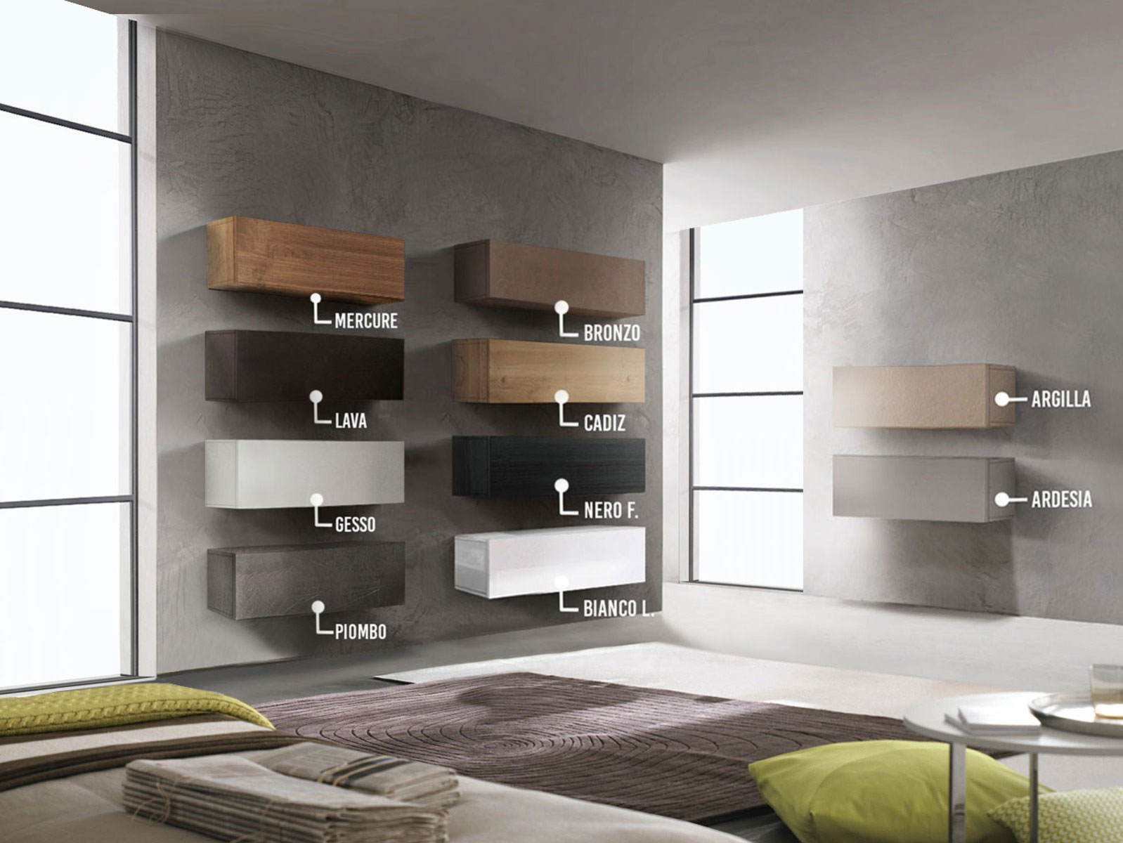 Ribalta orizzontale stretta L.69 cm ad un'anta, disponibile in diverse finiture, Made in Italy