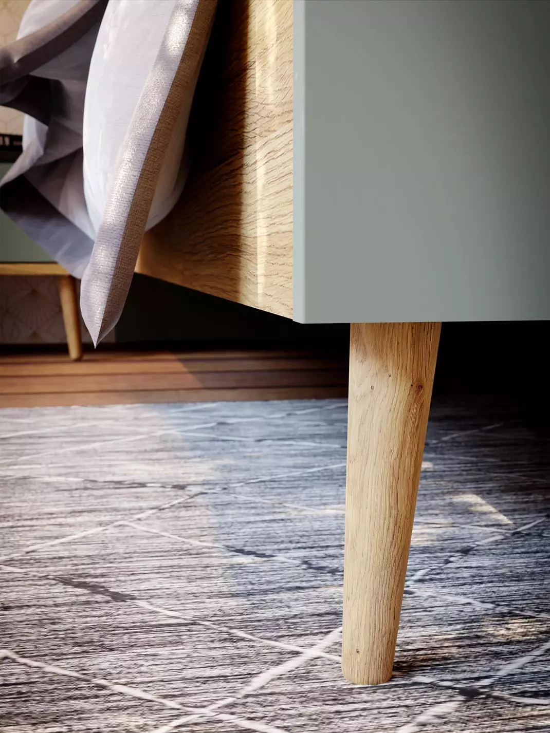 comodino 1 cassetto agave